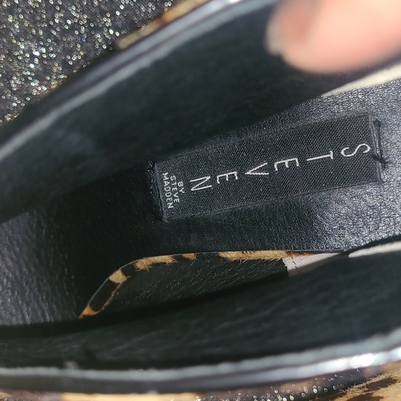 EUC STEVEN BY STEVE MADDEN Cheetah print heeled boots Size 7 - Picture 6 of 6